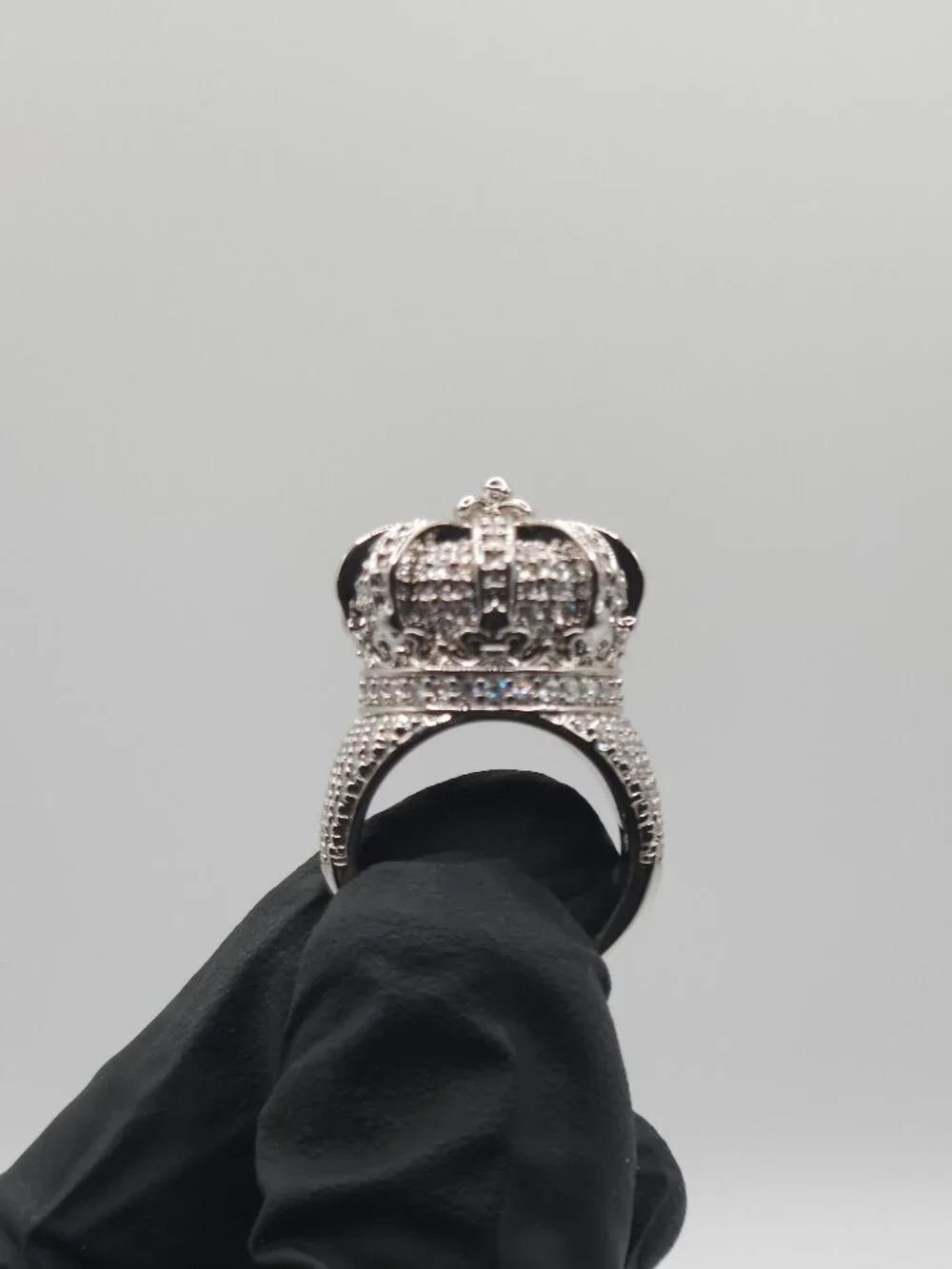 Moissanite 3D Crown Statement Ring S925 Size 6 Heavy 15.7g